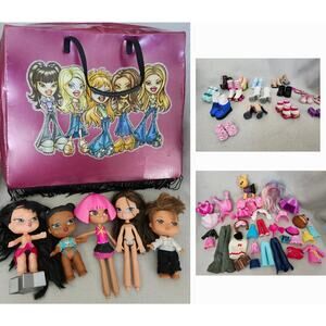 LOT Massive Bratz Dolls Clothes Accessories Dog Carry Case Shoes